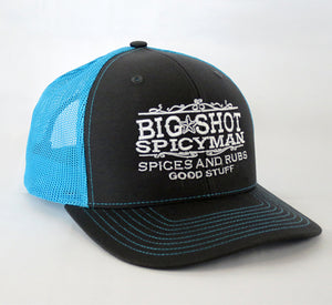 Trucker Hat - Charcoal/Neon Blue